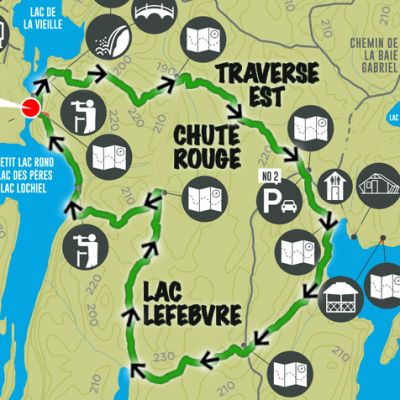 Le trajet pour sportif, du défi coureur des bois de Sainte-Thérèse-de-la-Gatineau!
